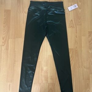 High waisted faux leather leggings